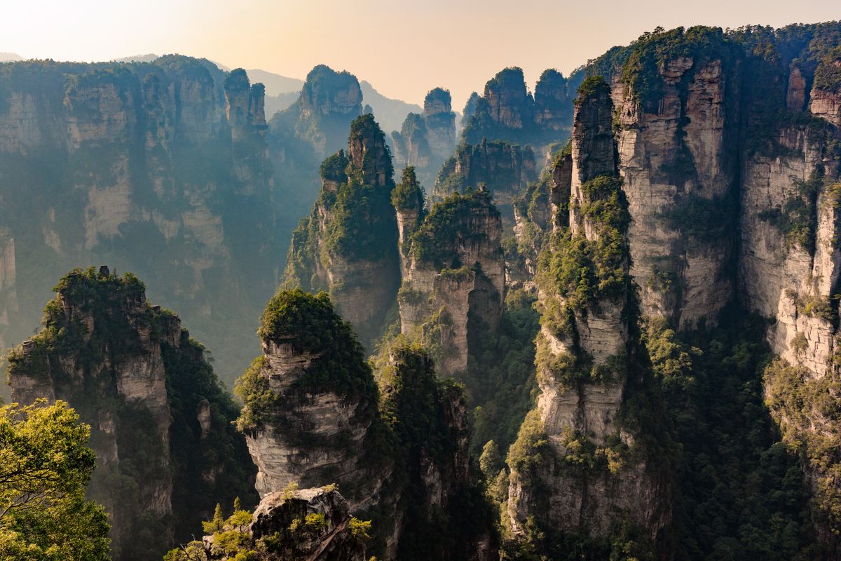 Sandstone pillars of Zhangjiajie National Forest Park, Hunan